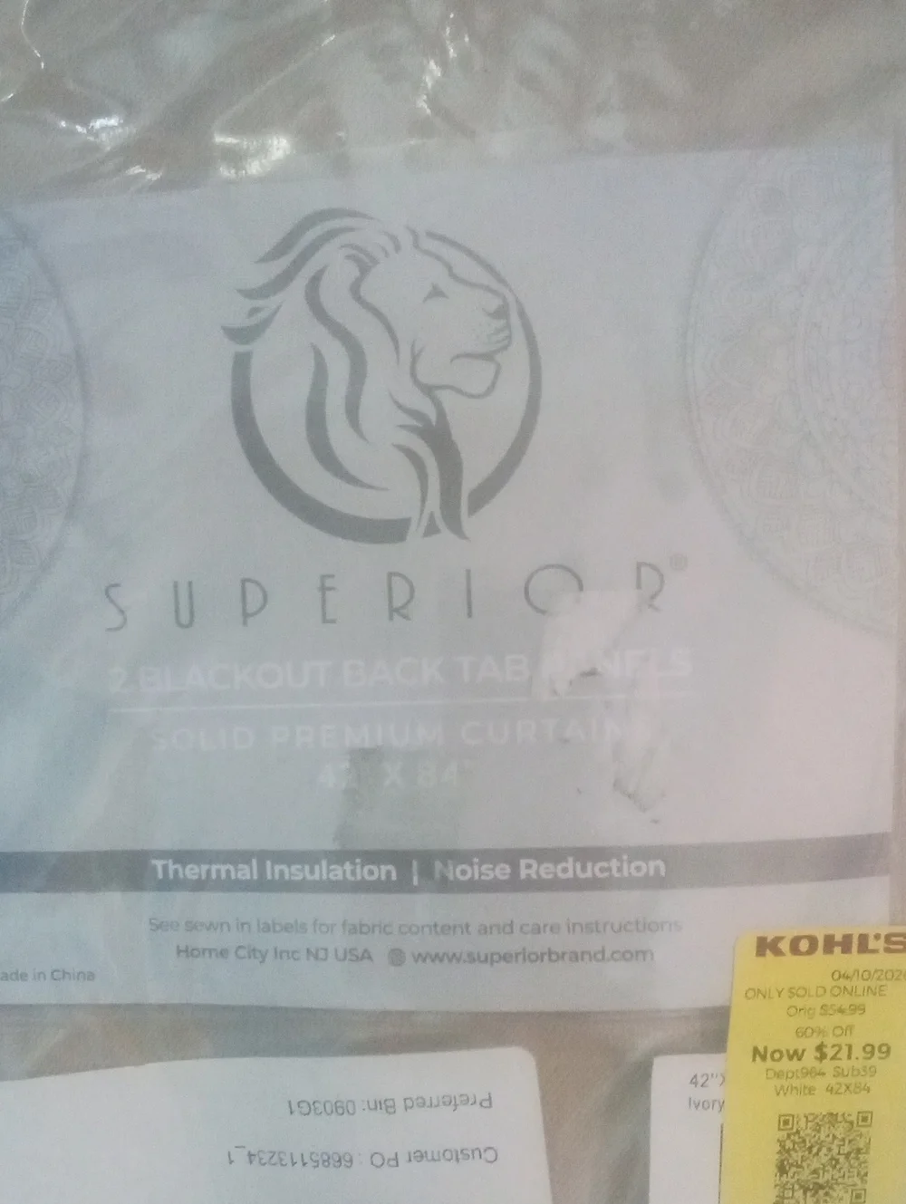 2 Superior Thermal Insulated Curtain Panels 42 X 84